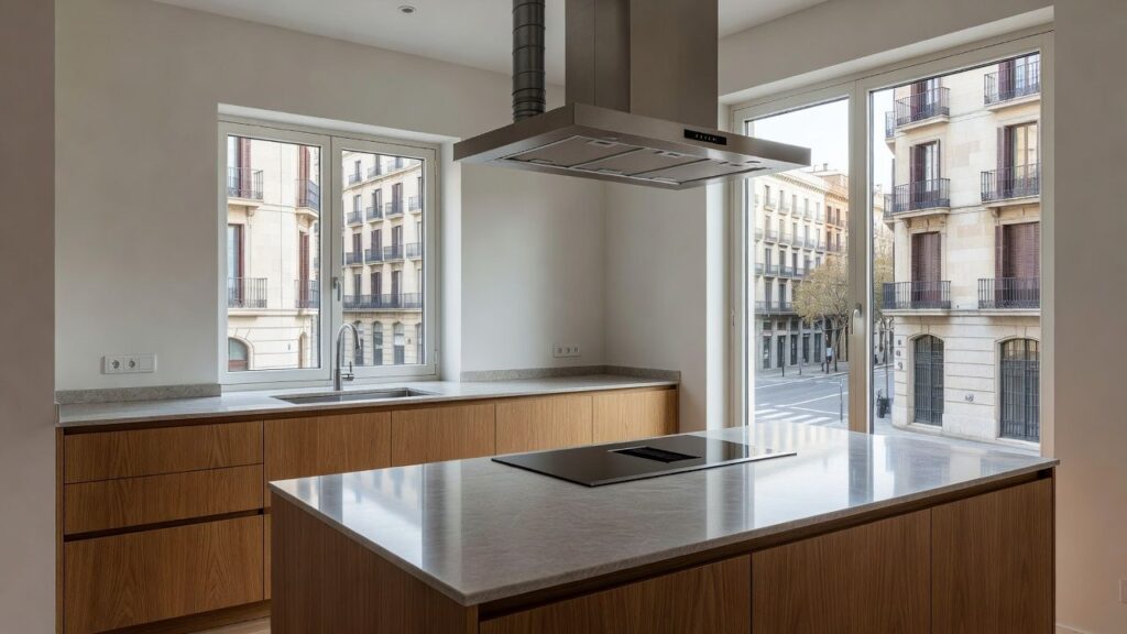 Salida de humos de la cocina en un piso: comunidad, normativa y campanas